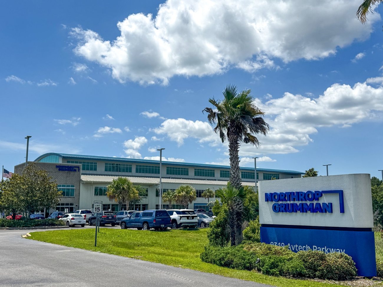 The Northrop Grumman facility on the lot next to Trent Lott International Airport in Moss Point.