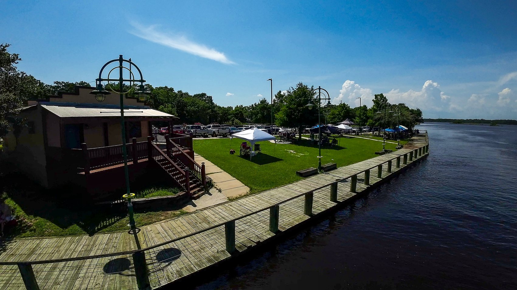 A pier and pavilion on the Moss Point waterfront