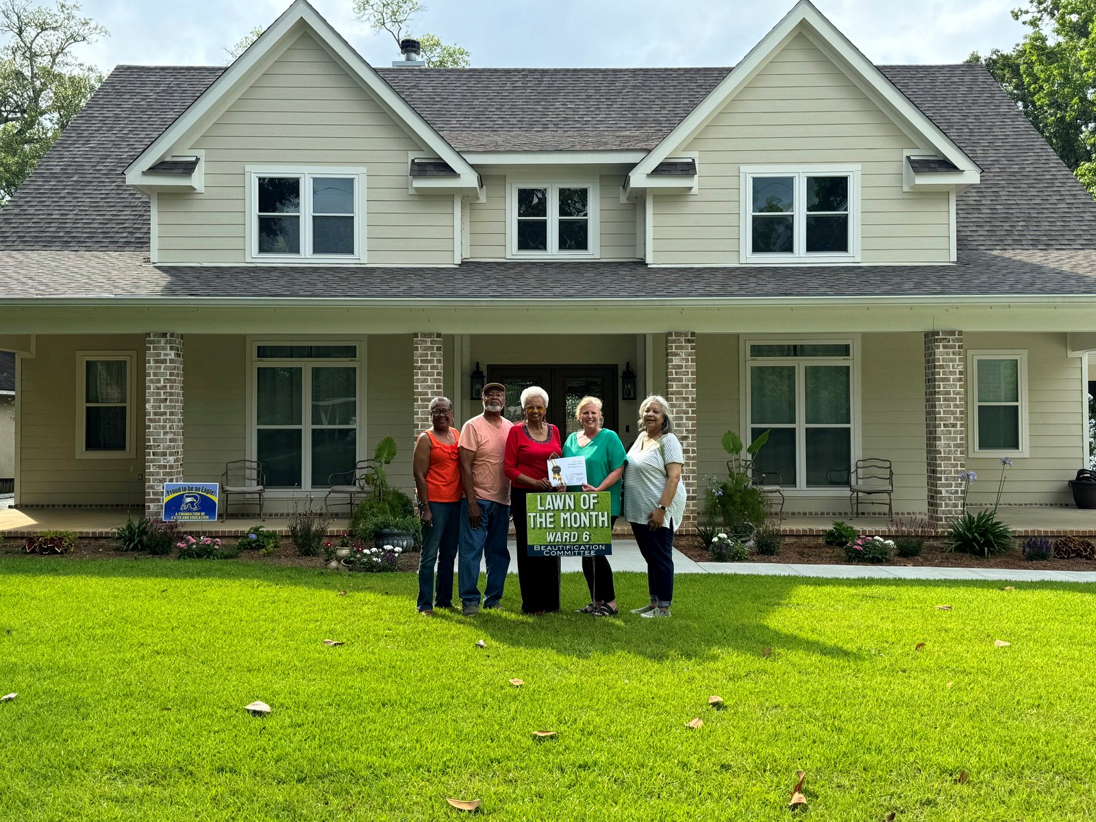 A front-porch home in a Moss Point neighborhood
