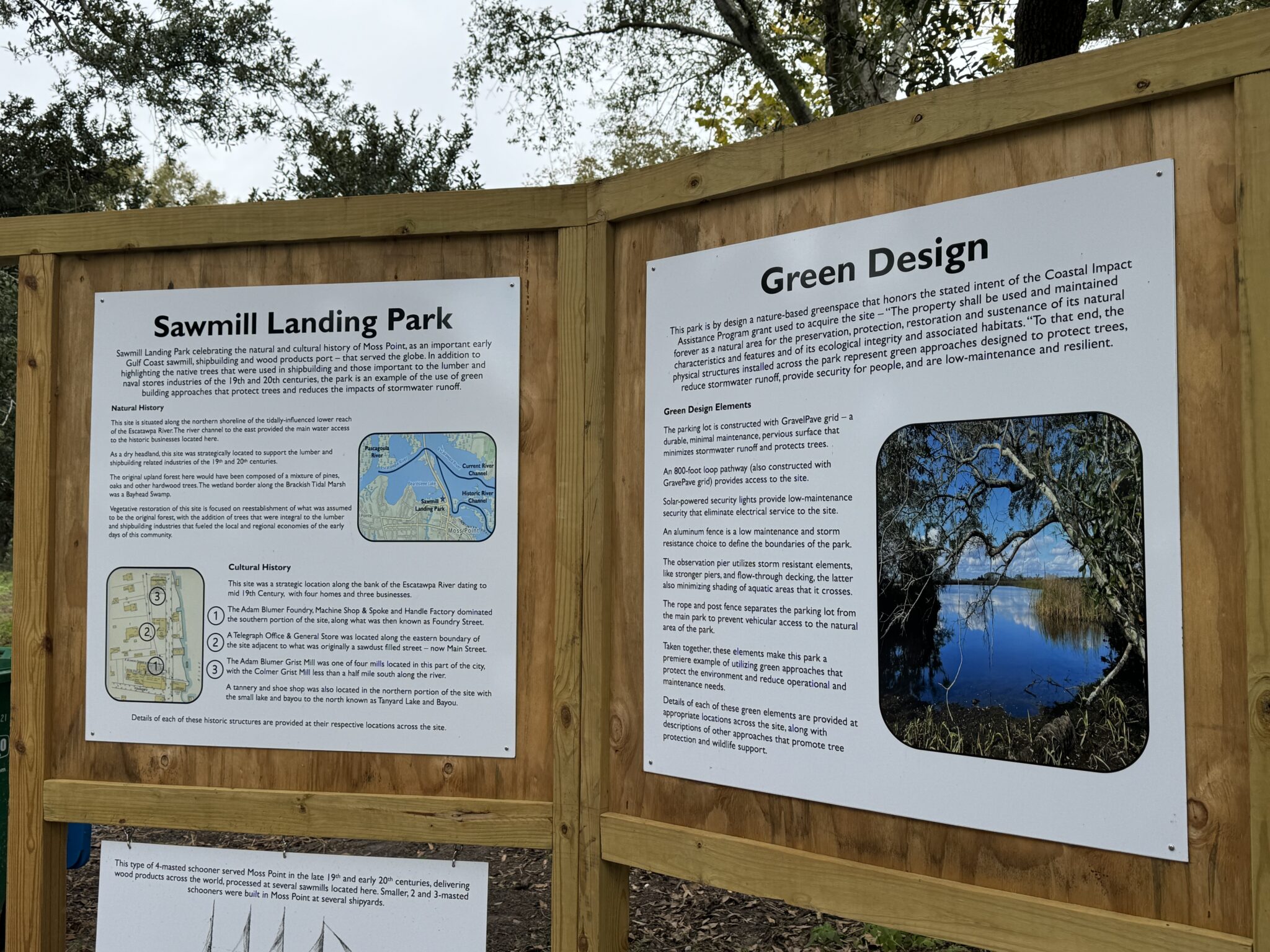 Sawmill Landing Park along the Escatawpa River in Moss Point.