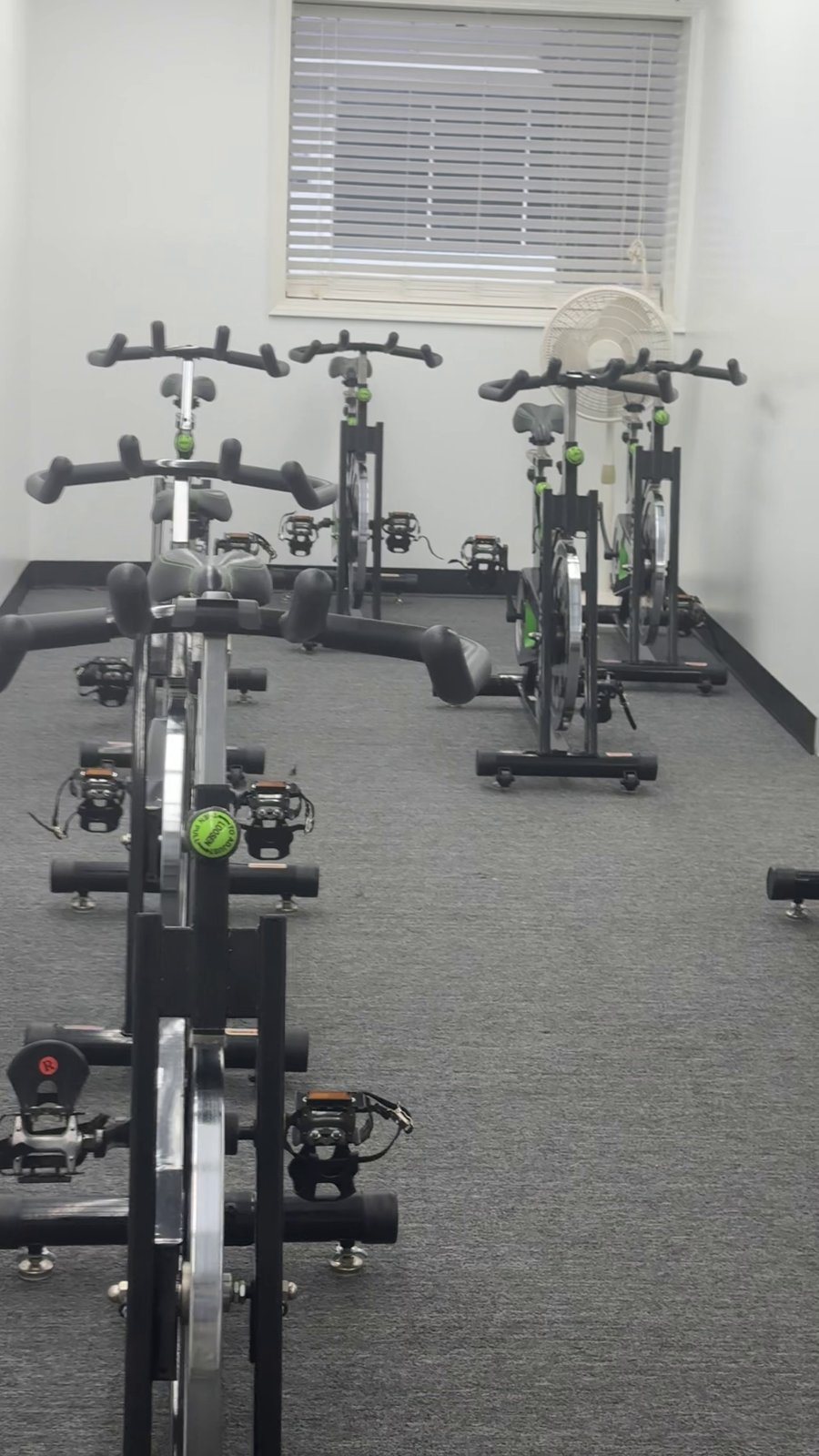 Indoor cycling spin bikes